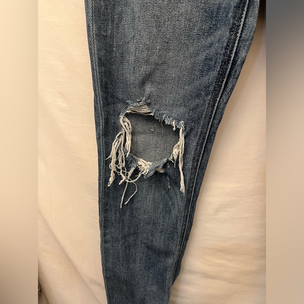 HIDDEN Distressed Flattering High Waist Ankle Straight Leg Faded Wash Jeans 24 - Picture 9 of 12